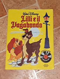libro   lilli e il  vagabondo  con disco  1983
