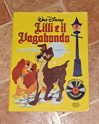 libro   lilli e il  vagabondo  con disco  1983