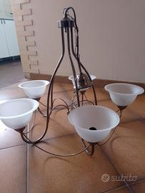 lampadario vintage a 5 luci