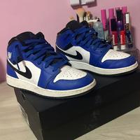 jordan 1 mid blu e bianche
