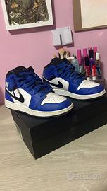 jordan 1 mid blu e bianche