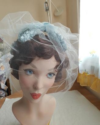 fascinator con veletta vintage Union Made in USA