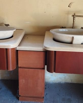 mobile con due lavandini per bagno