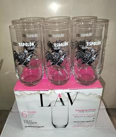 6 Bicchieri di Vetro Tequila El Espolon Nuovi