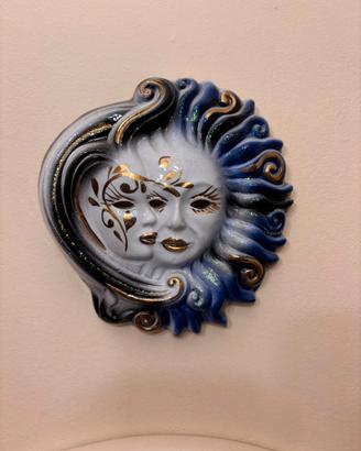 MASCHERA VENEZIANA CERAMICA "GIORNO E NOTTE"