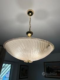 Lampadario a sospensione in vetro trasparente