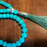 Mala tibetano in calcedonio turchese.