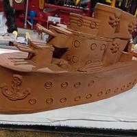 Modellino Nave da guerra in terracotta