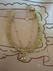 Bracciale portafortuna con lucchetto e campanellin