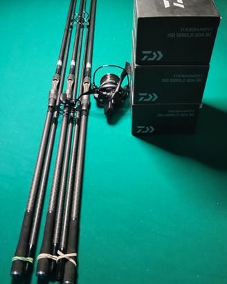 Set pesca Professionale Daiwa – 3 Canne Carbonio 
