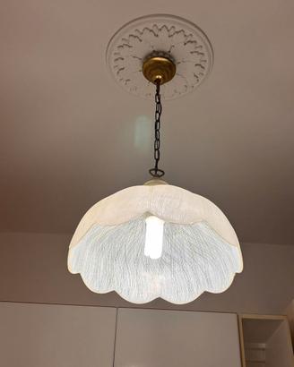 LAMPADARIO VINTAGE VETRO A FIORE