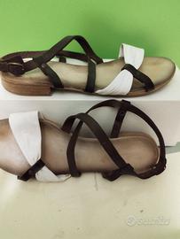 Sandali pelle bassi made in italy