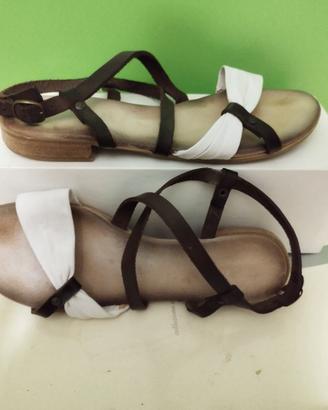 Sandali pelle bassi made in italy