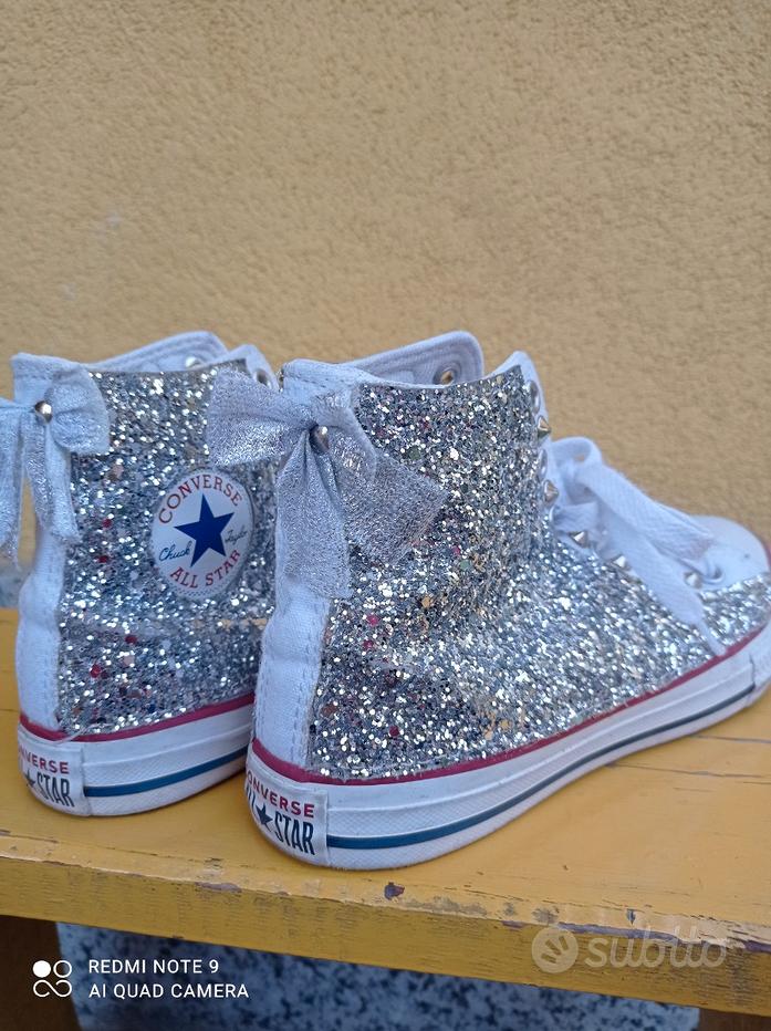 All star hot sale brillantini argento