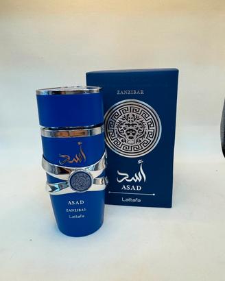 profumo lataffa Assad Zanzibar blu e nero