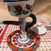 portacandela in ceramica smaltata