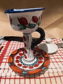 portacandela in ceramica smaltata