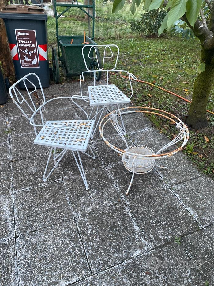 Sedie Pieghevoli Set Giardino Ferro Battuto Usato Poltrona Sedie