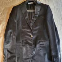 Abito da uomo nero lucido a righine vera lana