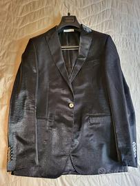 Abito da uomo nero lucido a righine vera lana