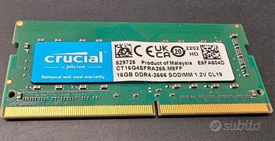Memoria RAM 16 Gb DDR4 - usata