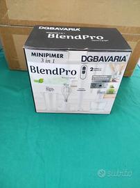 Minipimer frullatore a immersione 3 in 1 bianco 