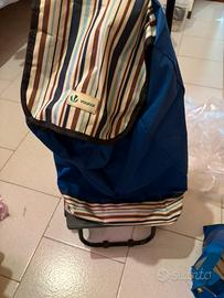 Carrello spesa saliscale blu – 6 ruote
