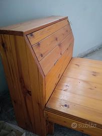 Letto in legno artigianale con  cassone 