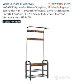 Appendiabiti con seduta e scarpiera