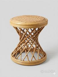 Tavolino/sgabello in rattan e bambu’