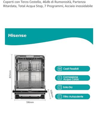 Lavastoviglie da incasso hisense