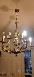 lampadario a 8 luci in bronzo