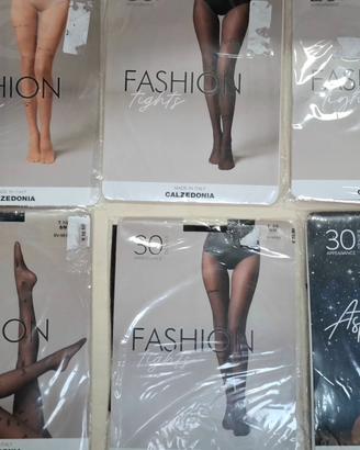 Lotto 6 collant Calzedonia con scritte tg. S