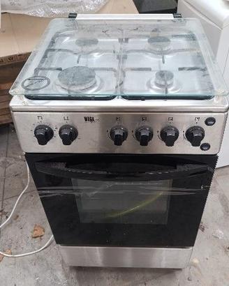 CUCINA WEGA 4 FUOCHI +FORNO IN  ACCIAIO A METANO