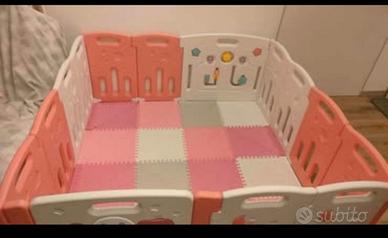 Recinto-box bambini 150x150cm con tappeto e pallin