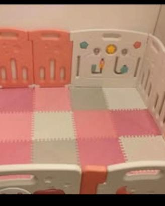 Recinto-box bambini 150x150cm con tappeto e pallin