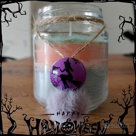 Candela Halloween soia medioalta colorata decorata