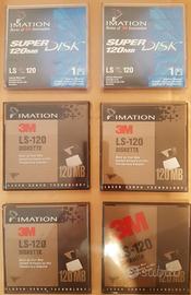 Lotto 6 dischetti IMATION 3M Superdisk 120mb