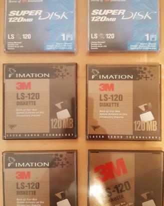 Lotto 6 dischetti IMATION 3M Superdisk 120mb