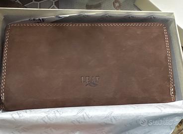 Portafoglio LEAF in vera pelle - nuovo , mai usato