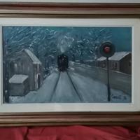 Quadro con treno, dipinto, arte 