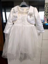 Abito Cerimonia Bambina 3 anni (60 cm) - Bianco/Av