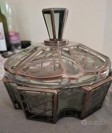 Portacaramelle in cristallo con montatura in metal