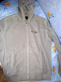 Felpa grigia Gas con cappuccio e zip mis XL