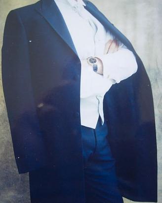 Abito da sposo blu, taglia 50, gilet e cravattone