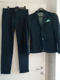 Completo elegante uomo blu slimfit taglia S