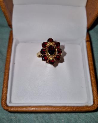 anello Oro18kt con granati naturali 