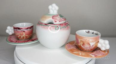 Thun - Set 2 tazzine caffè con zuch. in porcellana