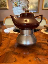 Caffettiera Vintage in Alluminio e Ceramica '60/70