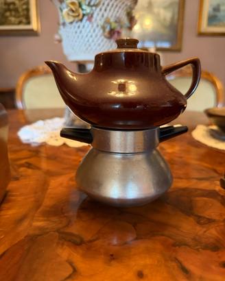 Caffettiera Vintage in Alluminio e Ceramica '60/70